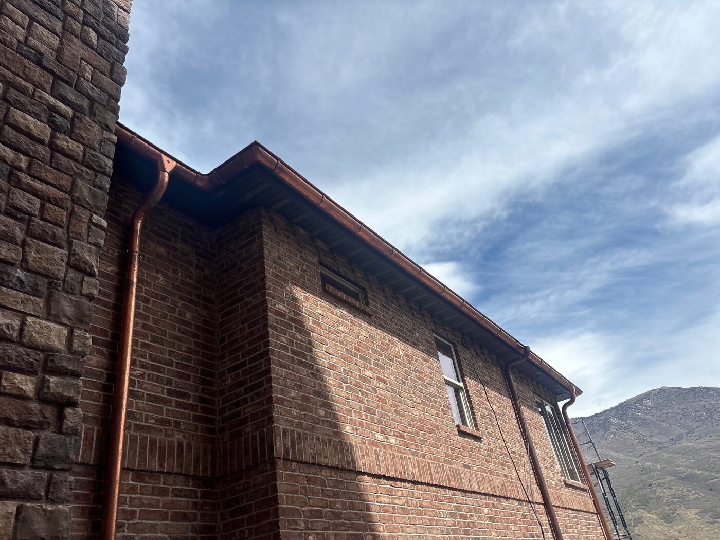 Copper Gutter System — Corner Detail — Utah County, UT
