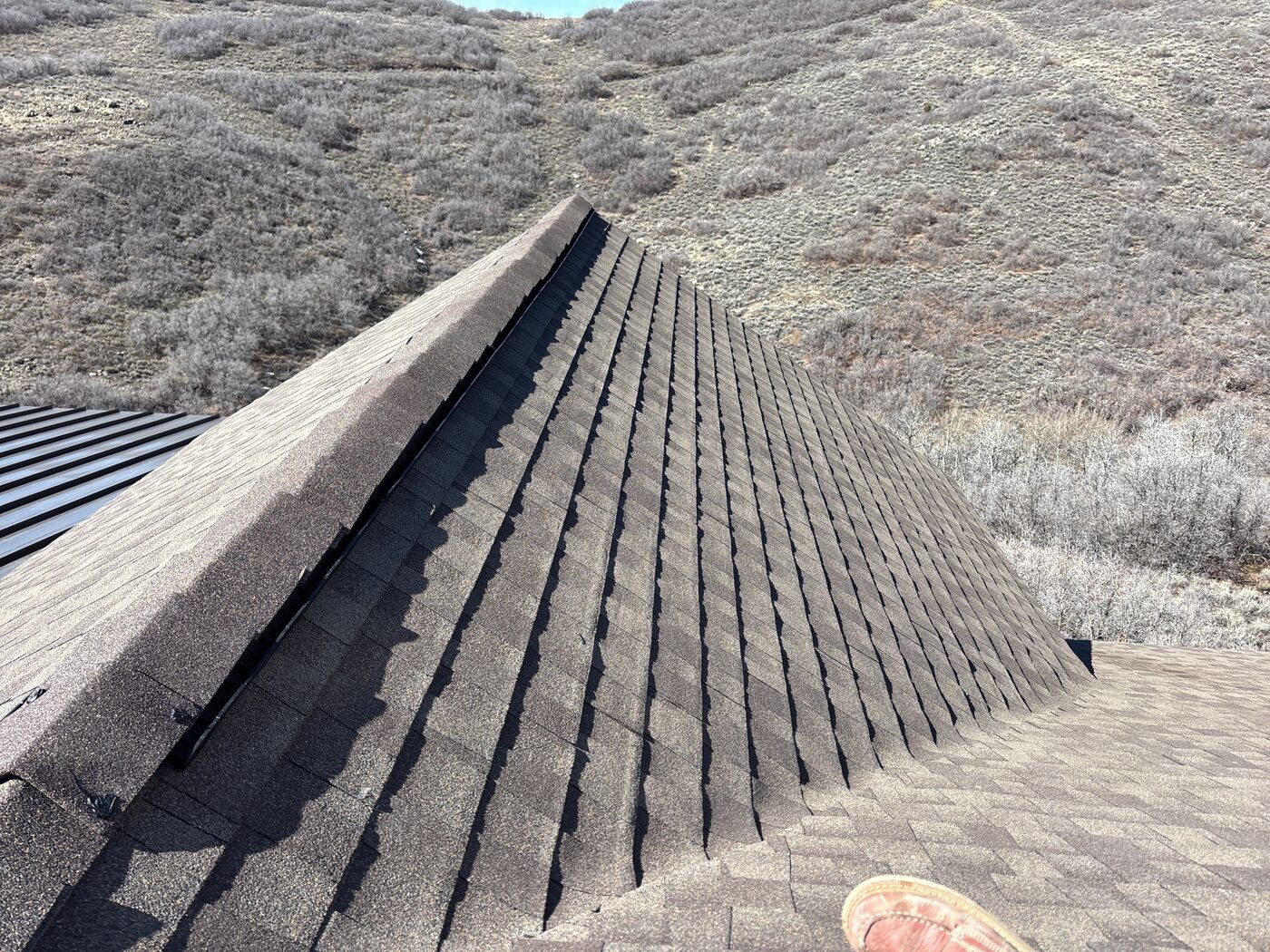 Completed roof replacement — Wasatch Mountains backdrop, Salt Lake County