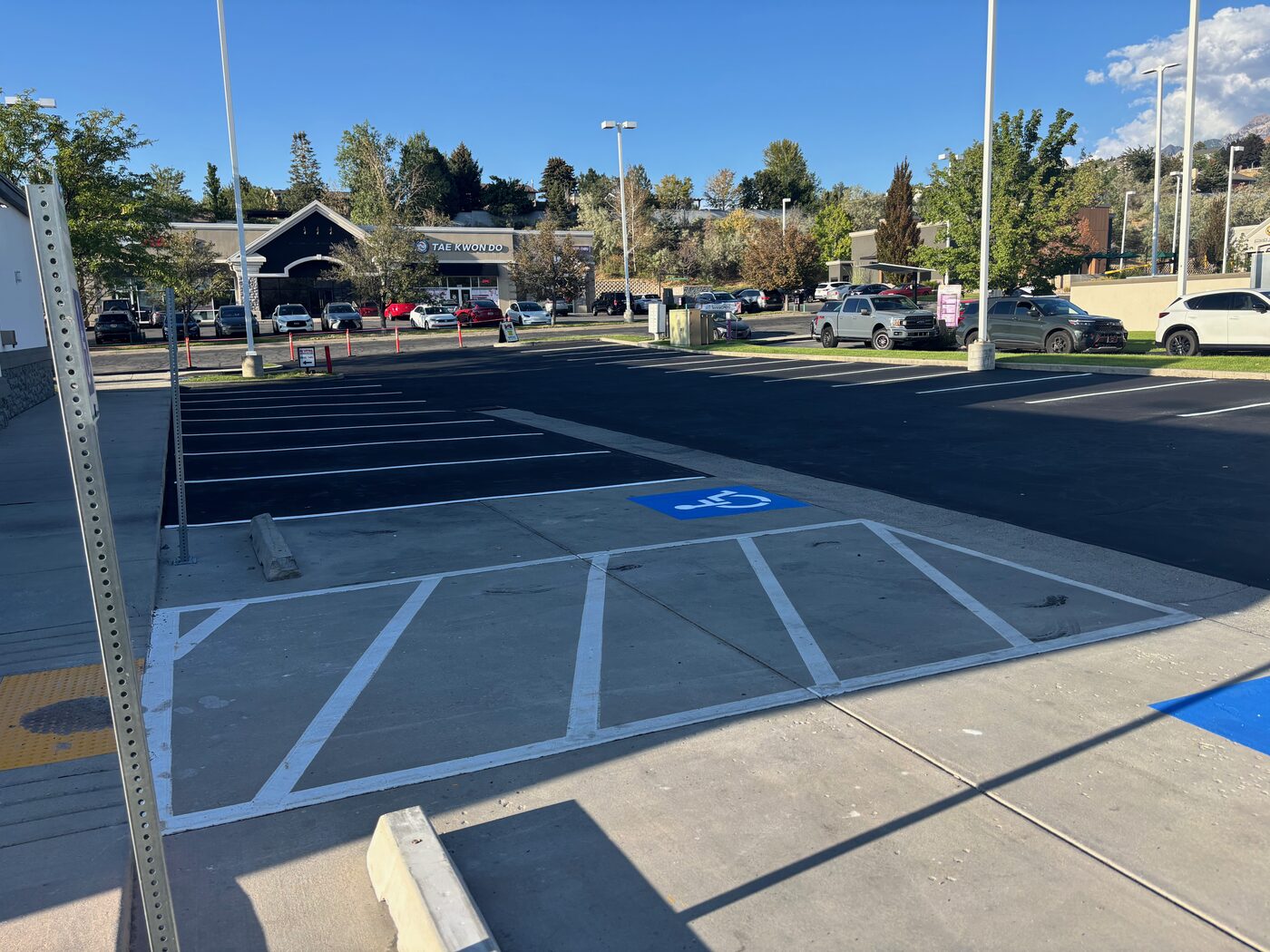 ADA parking lot striping — retail center, Utah County