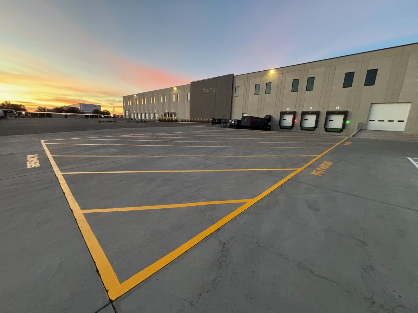 Industrial Lot Yellow Line Striping — Utah County, UT